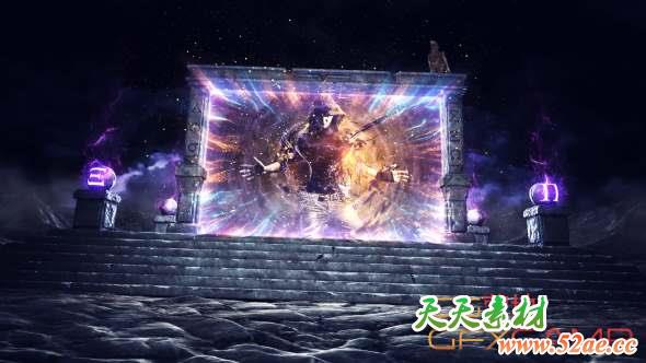 AE模板-三维魔法传送门Logo动画 Magic Portal Logo-天天素材网