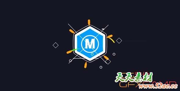 AE模板-扁平化图形Logo动画 Classic Shape Logo Reveal-天天素材网