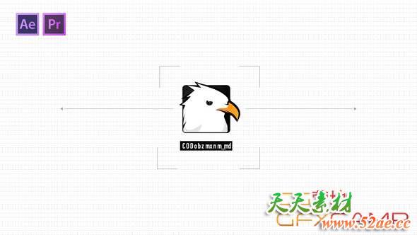 AE模板-信号损坏Logo动画 Sci-Fi Glitch Logo v.2-天天素材网