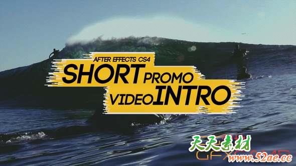 AE模板-简洁视频包装片头 Short Promo Video Intro-天天素材网