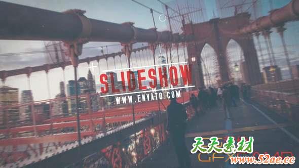 AE模板-信号损坏幻灯片开场 Glitch Slideshow-天天素材网