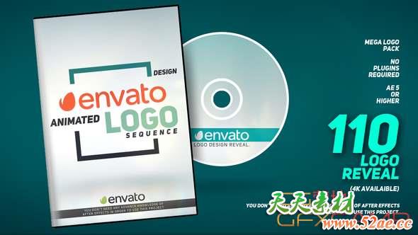 AE模板-110简洁Logo动画 110 Logo Pack-天天素材网