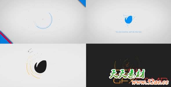AE模板-简洁图形Logo动画 Minimal Logo Reveal Pack 01-天天素材网