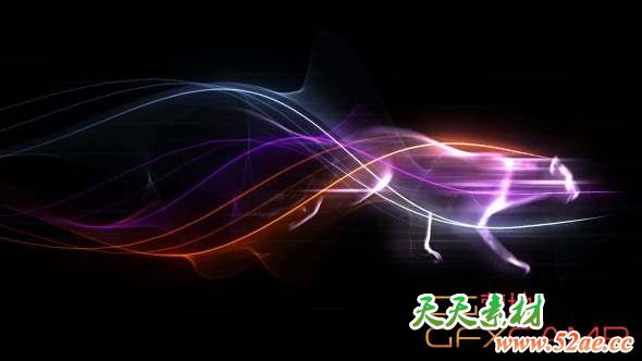 AE模板-能量猎豹Logo动画 Colorful Trails Logo-天天素材网