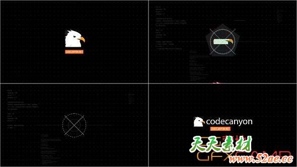 AE模板-信号损坏科技感Logo动画 Sci-Fi Glitch Logo-天天素材网