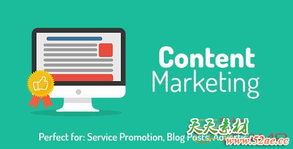 AE模板-扁平化网络购物宣传片头 Content Marketing Opener-天天素材网