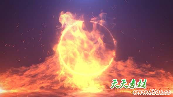 AE模板-大气火焰燃烧Logo动画 Epic Fire Logo Reveal-天天素材网