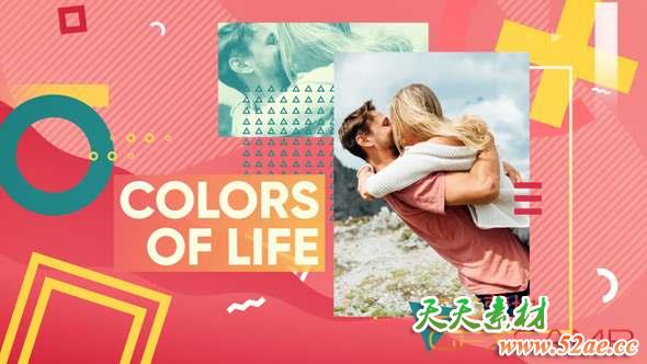 AE模板-活力彩色时尚栏目包装 Colorful Opener-天天素材网