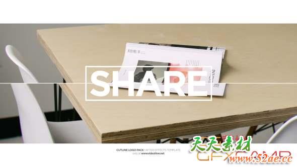 AE模板-切割图片展示片头 Simply Cut Line-天天素材网