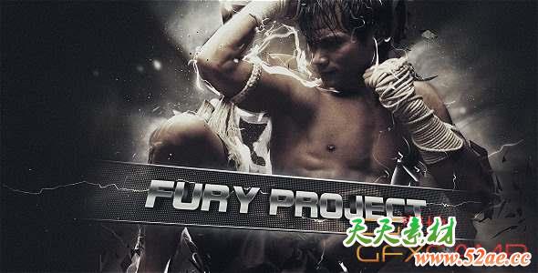 AE模板-能量感文字图片宣传片头 Fury-天天素材网