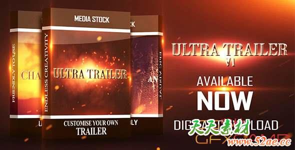 AE模板-文字视频宣传片头 Ultra Trailer V1-天天素材网