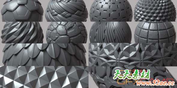 无缝连接深度置换纹理贴图材质素材 Gumroad – COMPLETE PACK – 100 Tileable Displacement-Alpha Patterns-天天素材网