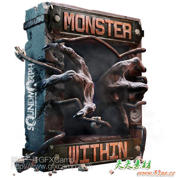 未知生物怪物吼叫呼吸攻击脚步运动无损音效-天天素材网