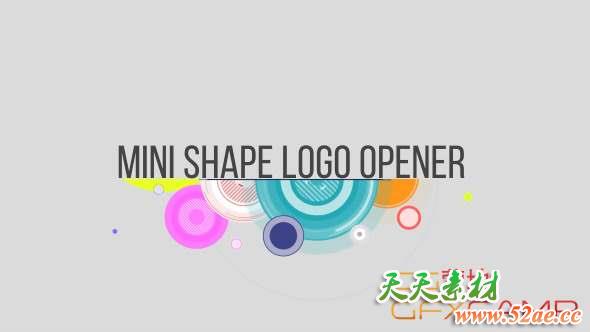 AE模板-圆圈图形Logo动画 Shape logo minimal-天天素材网
