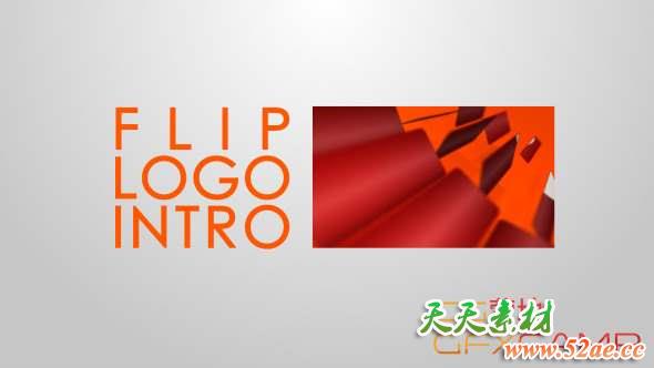 AE模板-三维百叶窗Logo动画 Original Flip Logo Intro-天天素材网