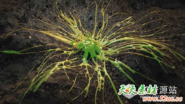 C4D 使用X-Particles制作粘液效果Cinema 4D – Alien Slime Effect with X-Particles Tutorial-天天素材网