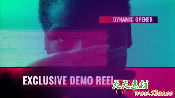 AE模板-信号损坏极限运动视频宣传 Glitch Demo Reel-天天素材网