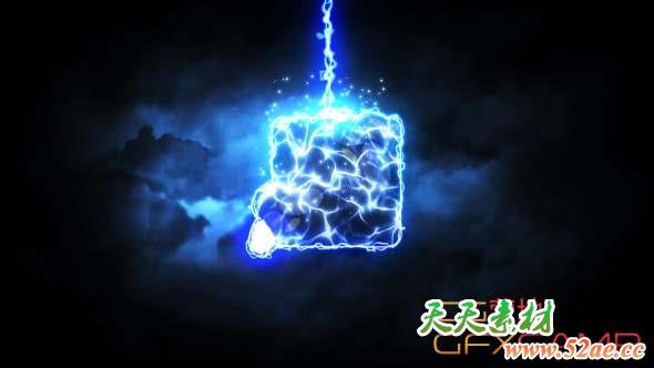 AE模板-闪电电流能量Logo动画 Lightning Strike Reveal-天天素材网