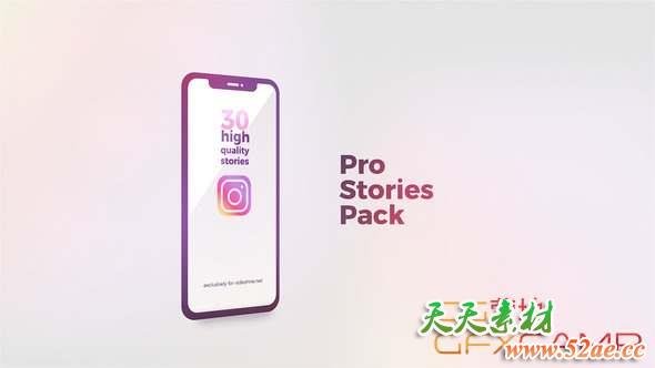 AE模板-手机INS网络视频包装宣传 Instagram Stories Pro-天天素材网