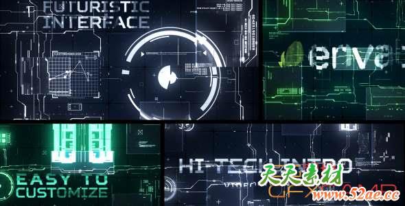 AE模板-高科技Logo动画 Hi-Tech Intro-天天素材网