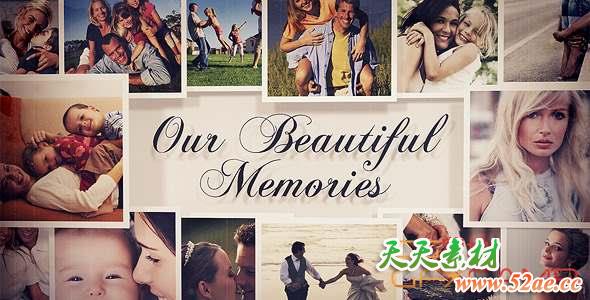 AE模板-回忆相册照片墙片头 Photo Gallery – Our Beautiful Memories-天天素材网