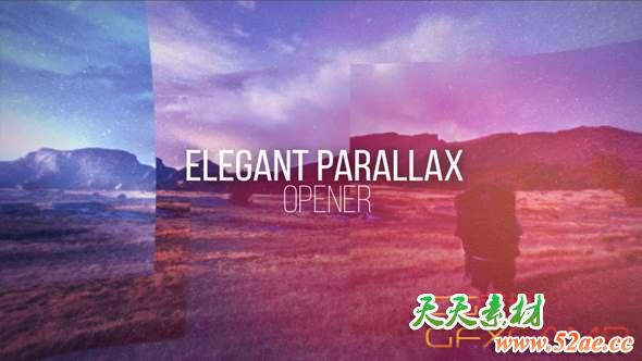 AE模板-优雅图形视差图片开场 Elegant Parallax Opener-天天素材网