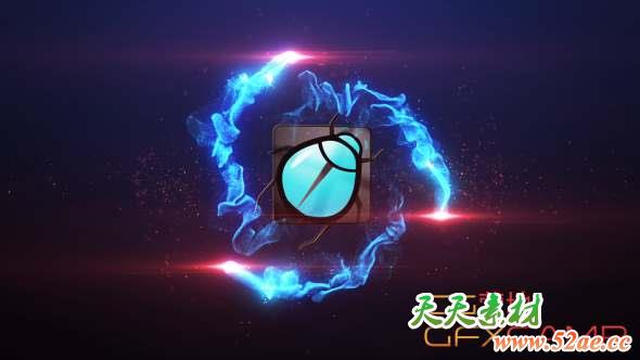 AE模板-粒子光线Logo动画 Particle Burst Logo Reveal-天天素材网