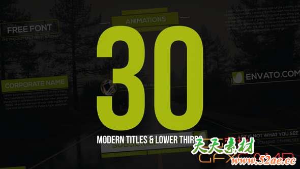 AE模板-现代时尚文字标题动画 30 Modern Titles & Lower Thirds-天天素材网