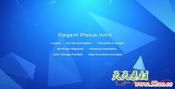 AE模板-简洁抽象背景Logo动画 Elegant Plexus Intro-天天素材网