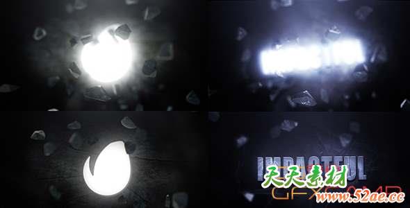 AE模板-石头破碎Logo动画 Impactful-天天素材网