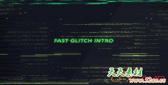AE模板-信号损坏快速Logo动画 Fast Glitch Intro-天天素材网