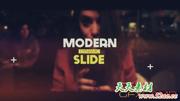 AE模板-现代动感视频宣传片头 Modern Dynamic Slide-天天素材网