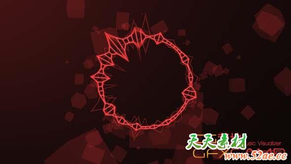 AE模板-简洁音乐波形可视化动画 Audio Spectrum Music Visualizer-天天素材网