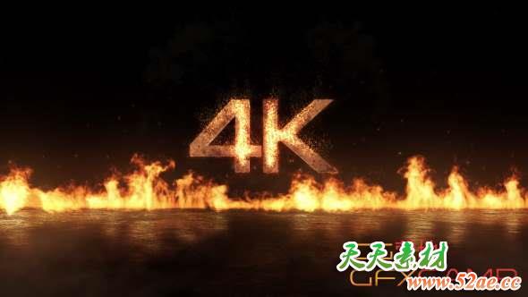 AE模板-火焰燃烧Logo动画 Fly-In Fire Logo-天天素材网