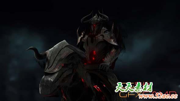 AE模板-黑暗死亡骑士Logo动画 Death Knight Reveal-天天素材网