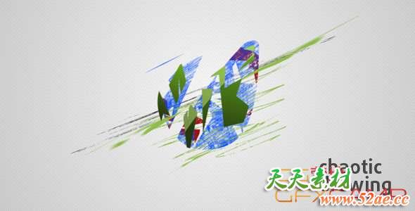 AE模板-手绘速写Logo动画 Chaotic Drawing-天天素材网