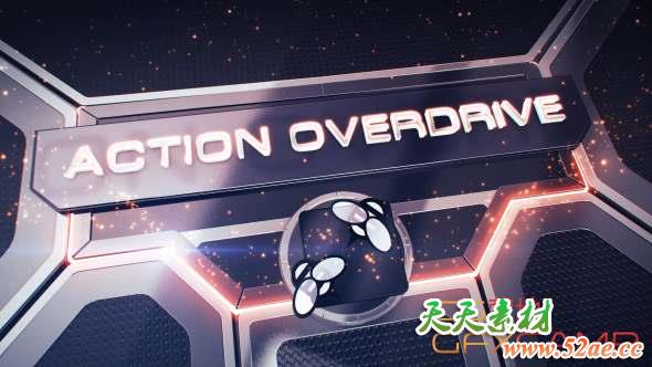 AE模板-三维科技感广告牌体育栏目包装 Action Overdrive 3D Package-天天素材网
