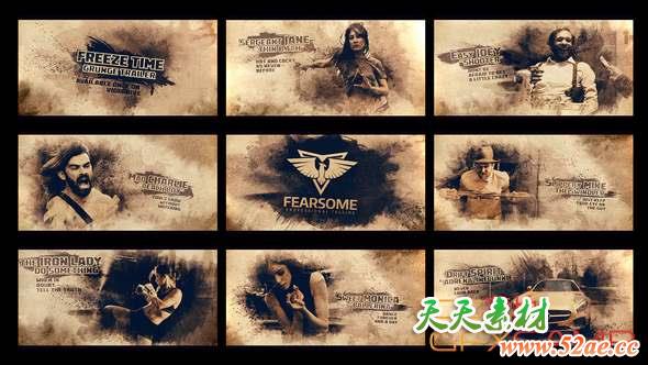AE模板-视频定格宣传片头 Freeze Moment Grunge Trailer-天天素材网