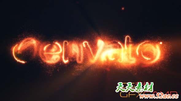 AE模板-火焰描边Logo动画 Epic Fire Logo-天天素材网