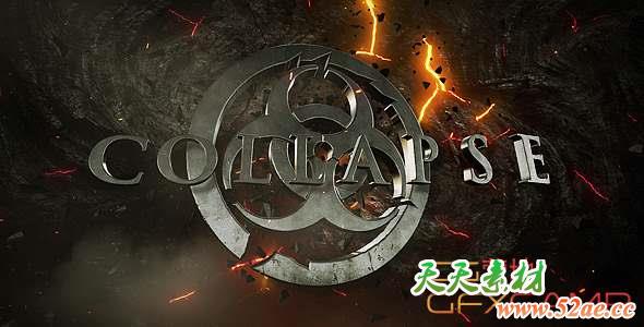 AE模板-E3D三维文字标题开场视频宣传片头 Collapse Trailer 2-天天素材网