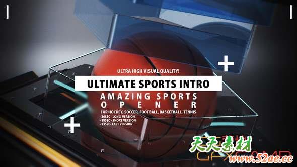 AE模板-现代三维体育栏目包装片头 Ultimate Sports Intro-天天素材网