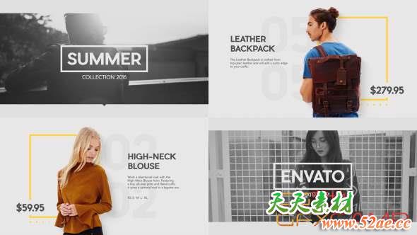 AE模板-时尚人物商品介绍宣传包装片头 Fashion Market-天天素材网