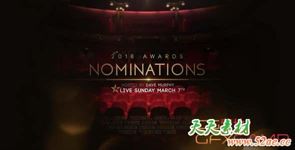 AE模板-梦幻粒子颁奖包装片头 Awards Nominations Promo-天天素材网