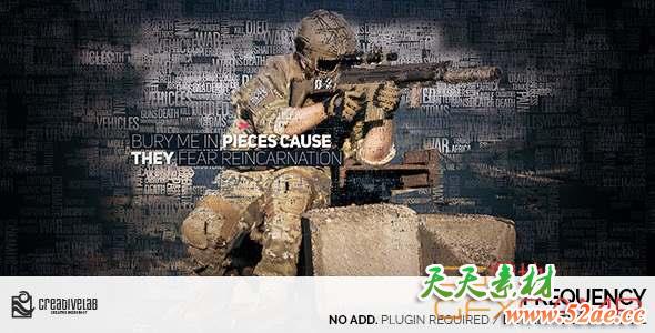 AE模板-文字汇聚图片开场 Frequency-天天素材网