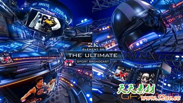 AE模板-三维场景体育栏目包装 SPORT BROADCAST-天天素材网