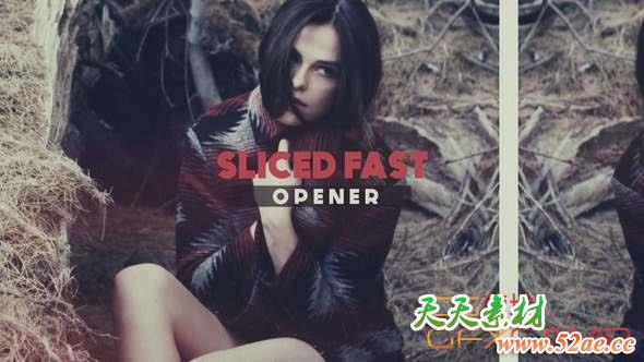 AE模板-图形切割视频片头 Sliced Fast Opener-天天素材网