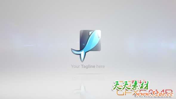 AE模板-简单扫光Logo动画 Glossy Logo Reveal-天天素材网