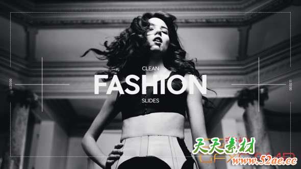 AE模板-创意时尚视频片头 Clean Fashion Slides-天天素材网