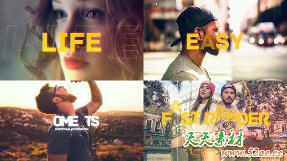 AE模板-时尚个性化图片滑动展示片头 Elegant Opener-天天素材网