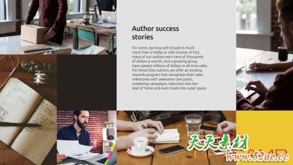 AE模板-简洁分屏商务图片幻灯片开场 Clean Corporate Slides-天天素材网